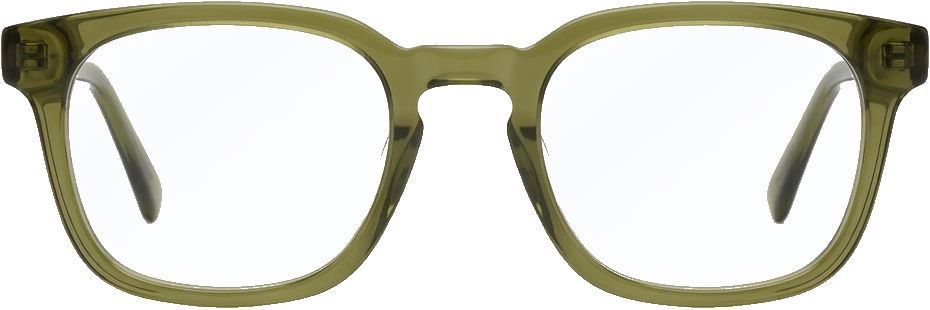 Ivo glasses in Olive crystal, front view
