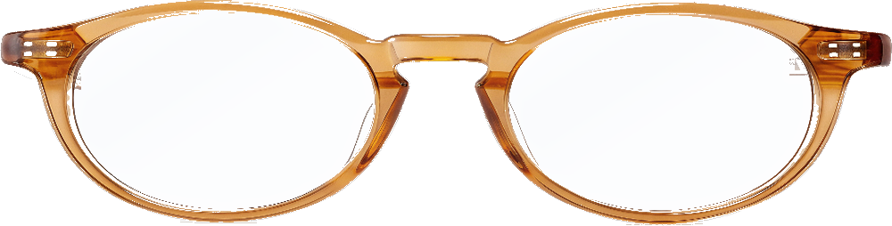 Mira glasses in Honey amber, front view