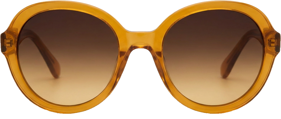 Noor glasses in Honey amber, front view
