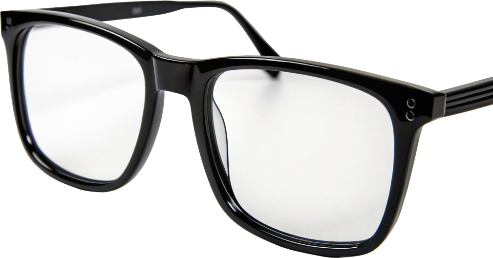 Hollis glasses in Noir black, front view