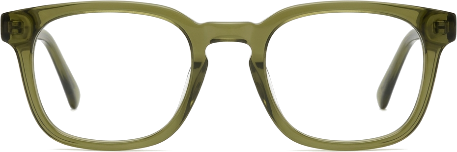 Ivo glasses in Olive crystal, front view
