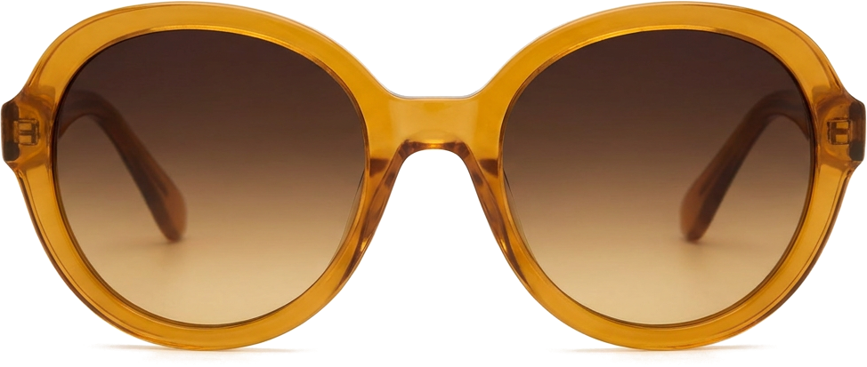 Noor glasses in Honey amber, front view